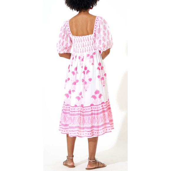 Oliphant Pink and White Midi Dress - Picture 4 of 8